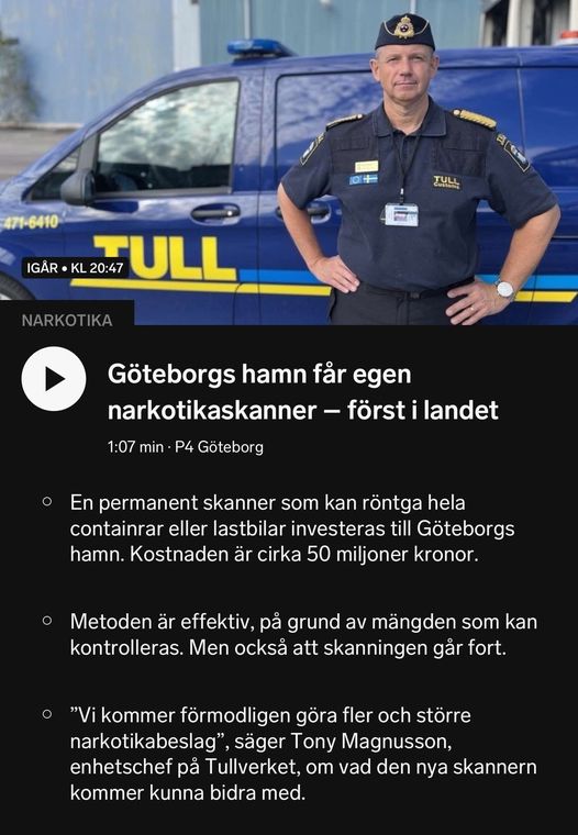 Narkotikascanner Till Göteborgs Hamn