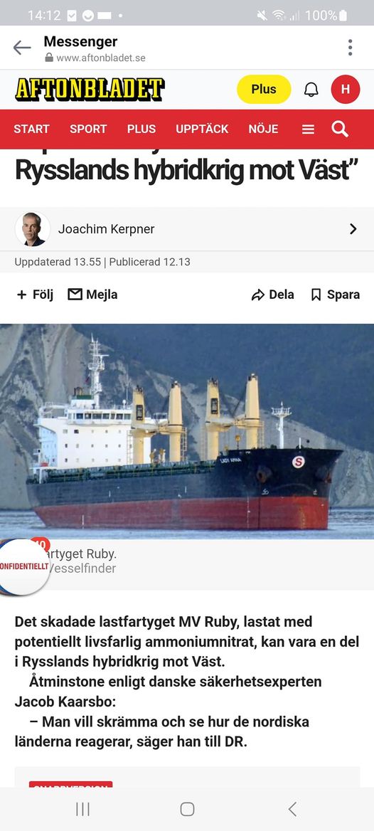 M/S Ruby & 20 000 Ton Ammoniumnitrat