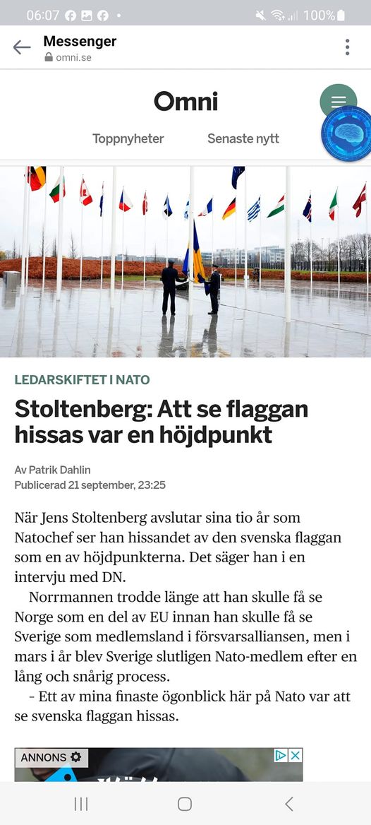 Stolt Flagghissning För Stoltenberg