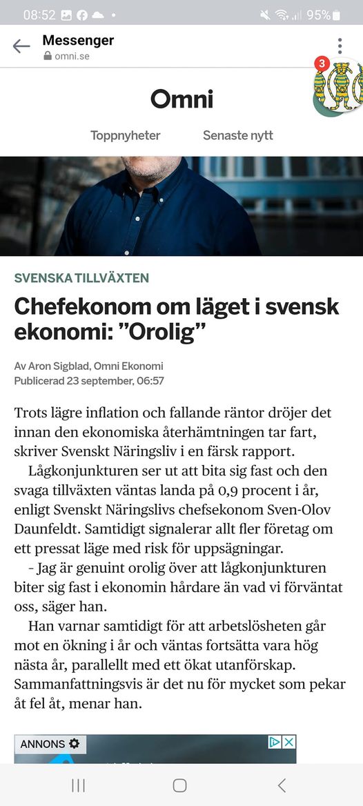 Chefsekonom Orolig Över Svenskt Ekonomiläge