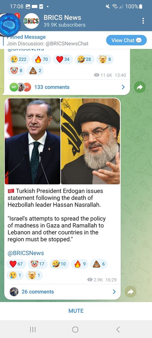 Erdoğan Om Israel & Nasrallahs Död