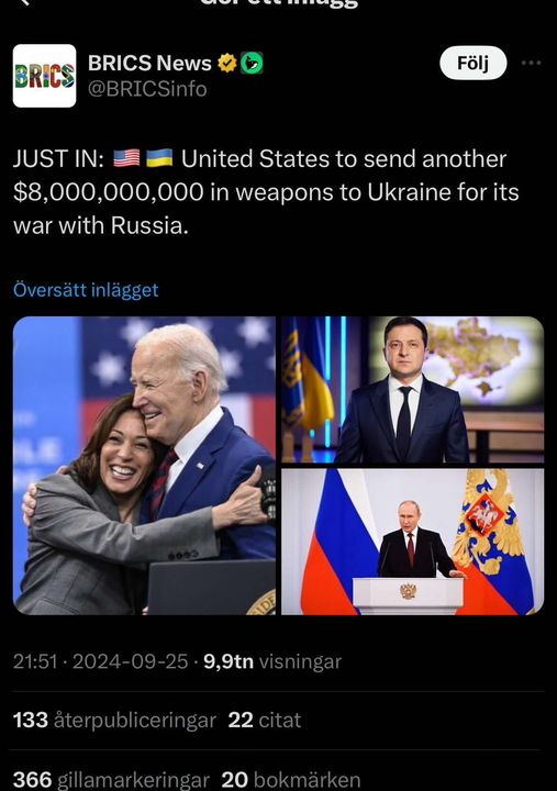 Nya Amerikanska Vapenmiljarder Till Ukraina