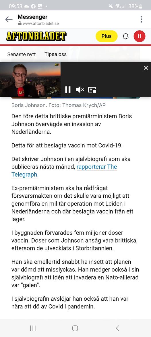 Vaccininvasionsövervägande BoJo..