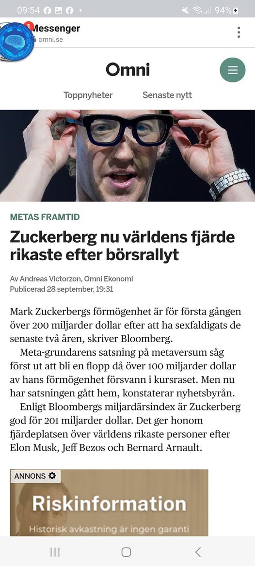 Zuckerberg Fjärde Rikast