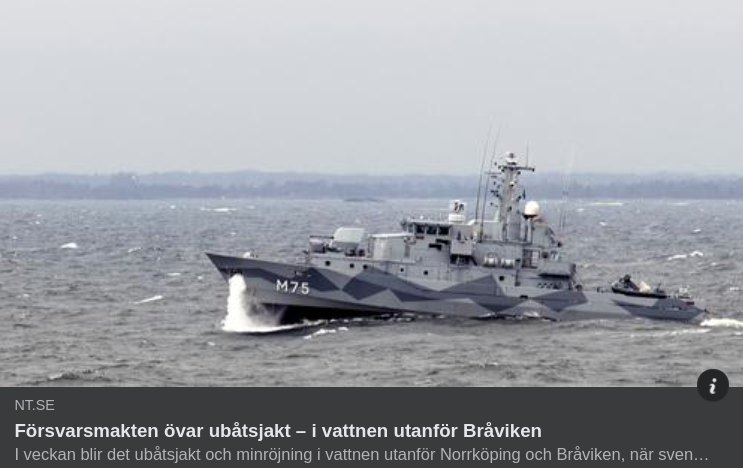 Ubåtsjaktövning Utanför Bråviken