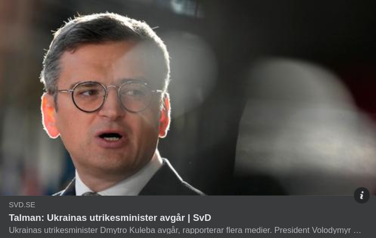 Ukrainas Utrikesminister Avgår