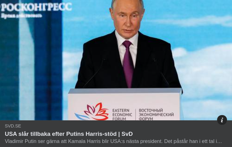 USA Ogillar Putins Kameluppskattning