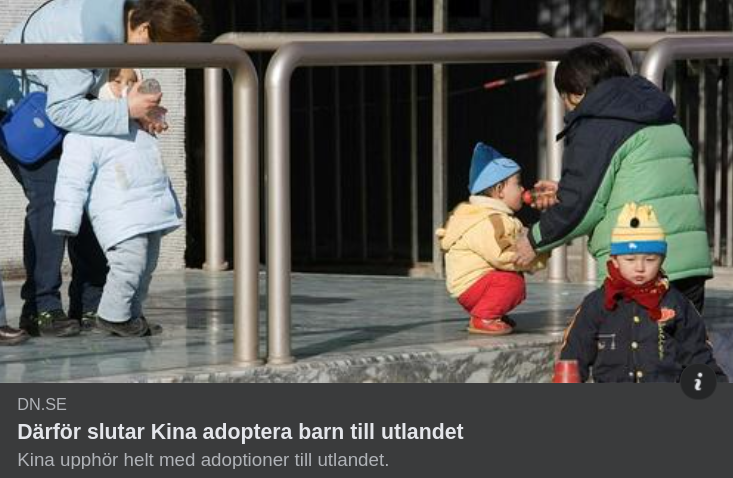 Kinesiskt Adoptionsstopp Förklarat I DN..