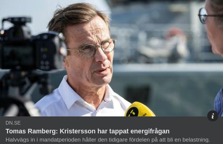 Statsministertappad Energifråga I DN
