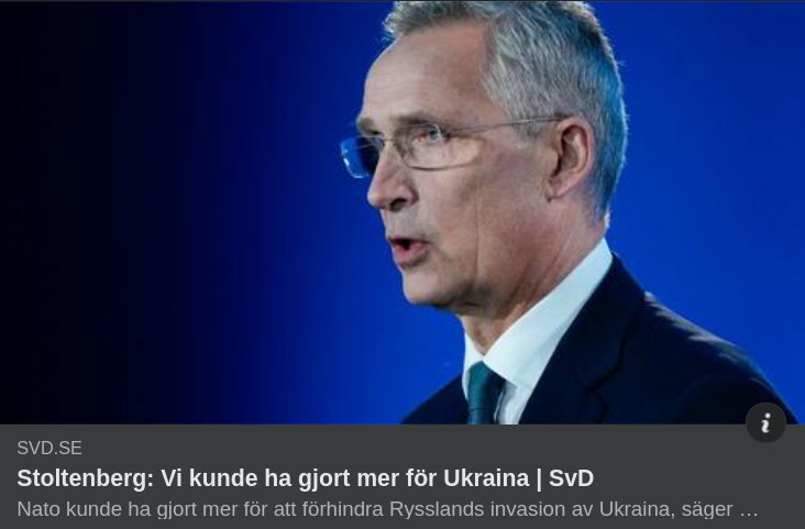 Stollenberg Om Ukraina I SvD