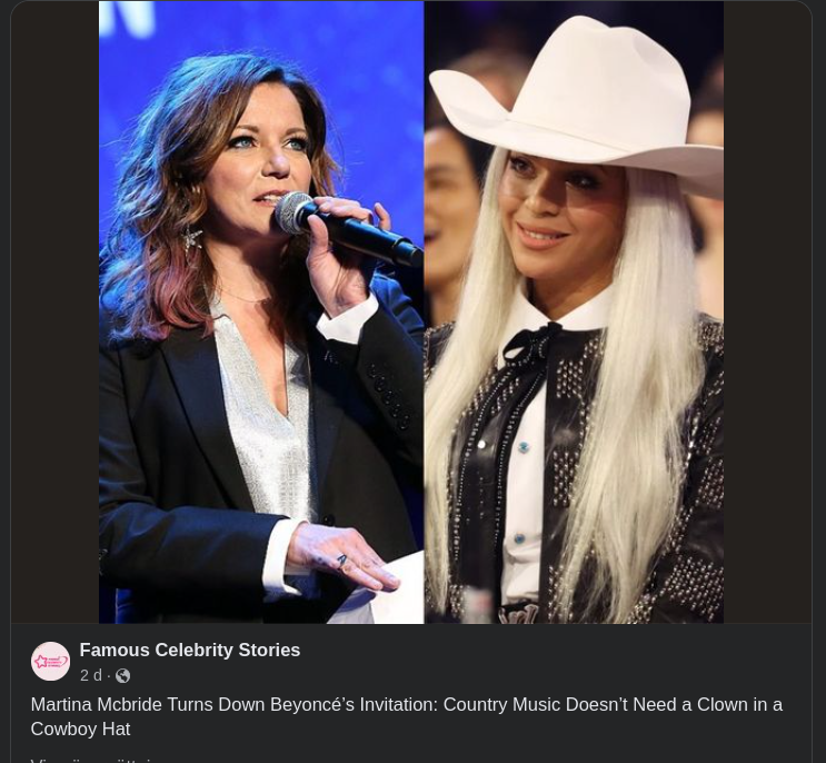 Ingen Cowboyhatt För Beyonce-Clowneri