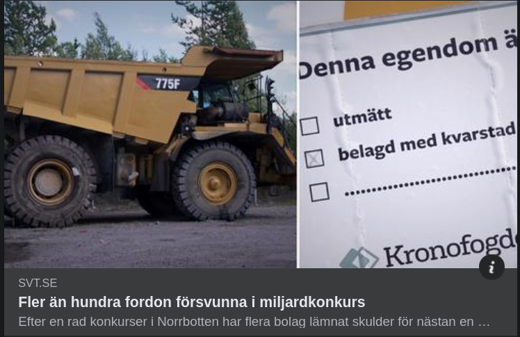 Miljardkonkurs & Försvunna Fordon