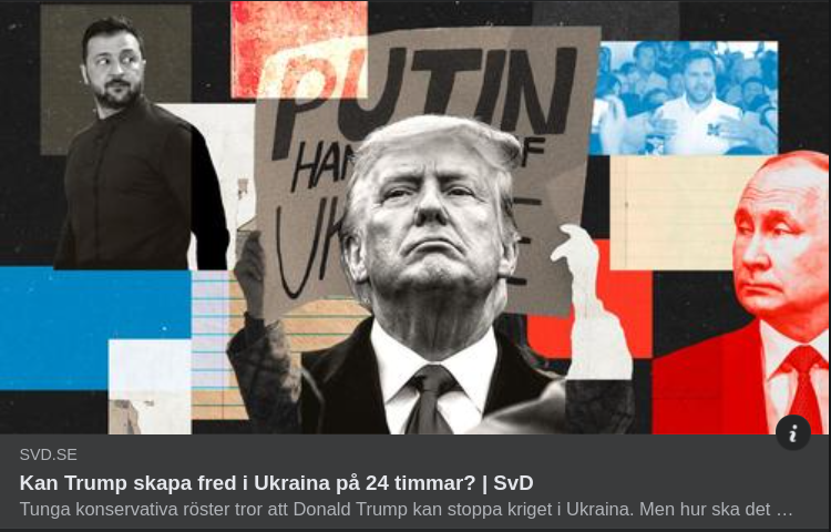 Trumps Fredsskaparförmåga I SvD