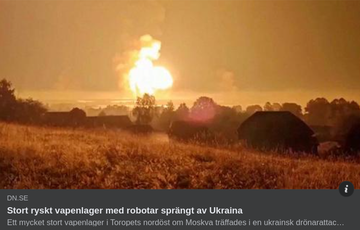 Vapenlager I Ryssland Förstört Av Ukraina