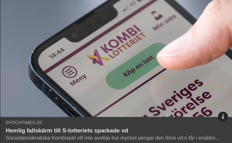 Hemlig Fallskärm För S-Lotteriets VD