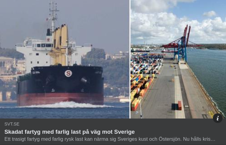 Farlig Last På Väg Till Östersjön