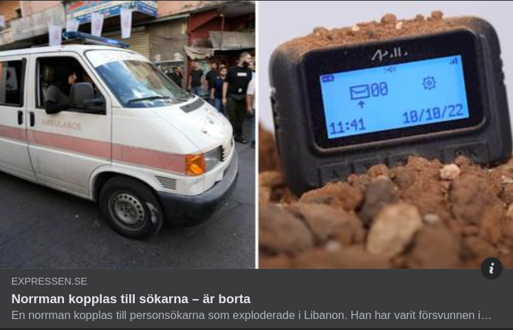 Personsökarkopplad Norrman Borta