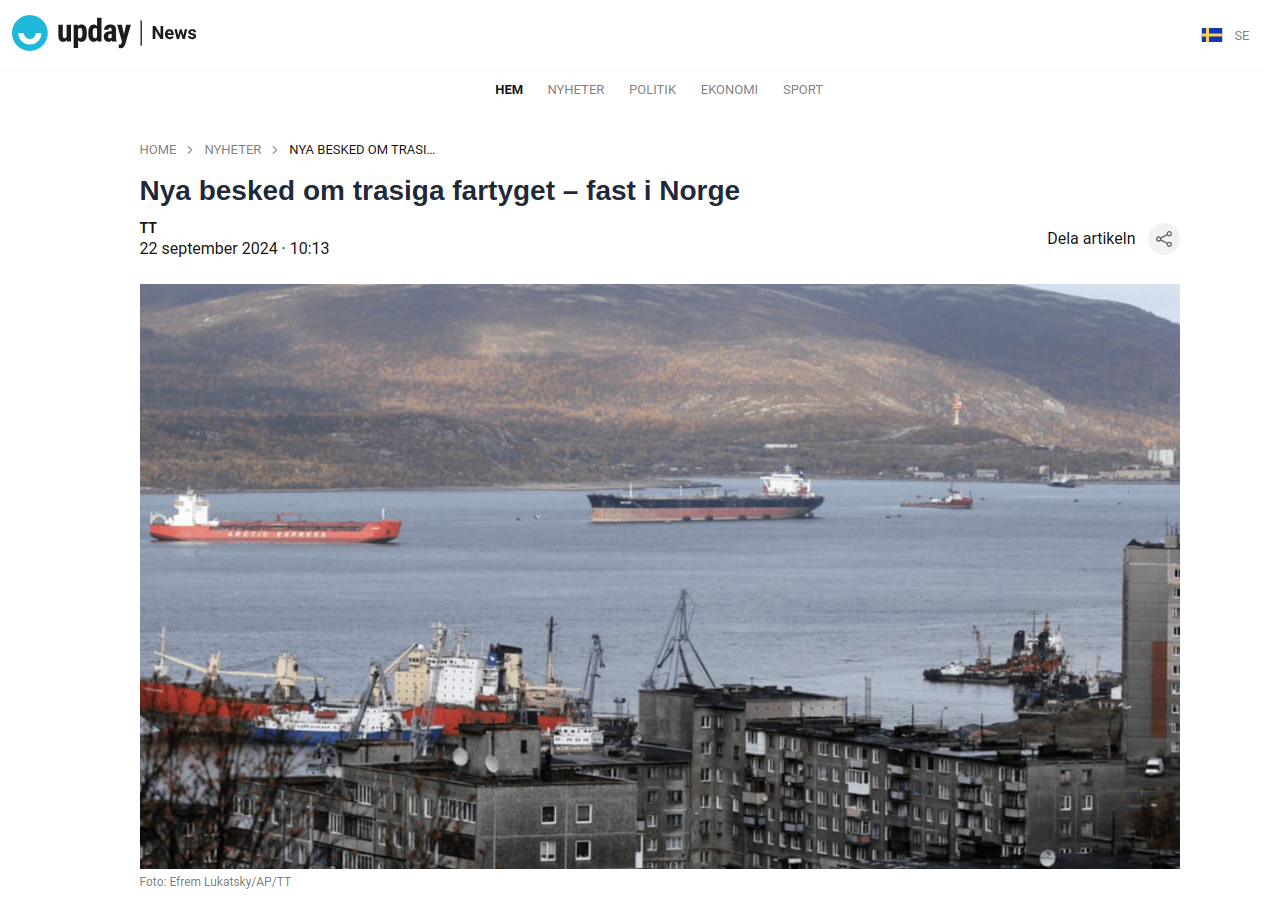 M/S Ruby I Väntans Tider Utanför Norge