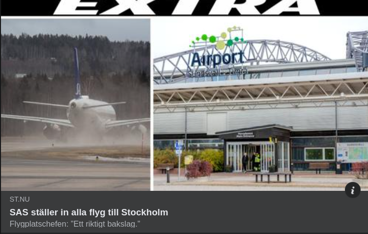SAS Ställer In Stockholmsflygningar