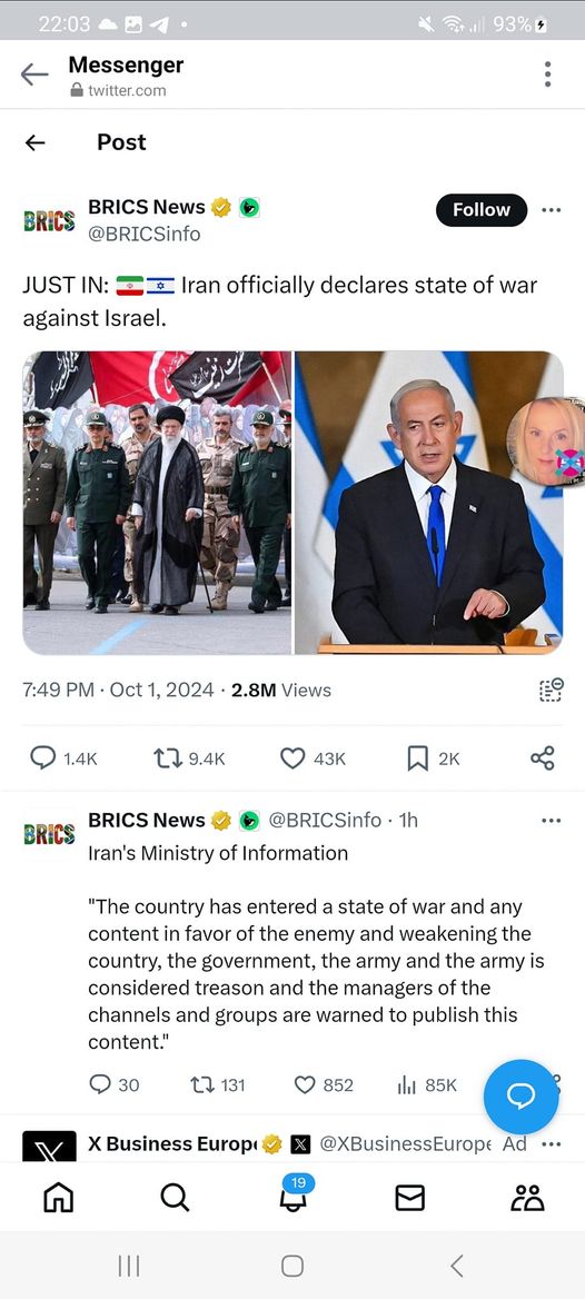 Officiell Iransk Krigsförklaring Mot Israel