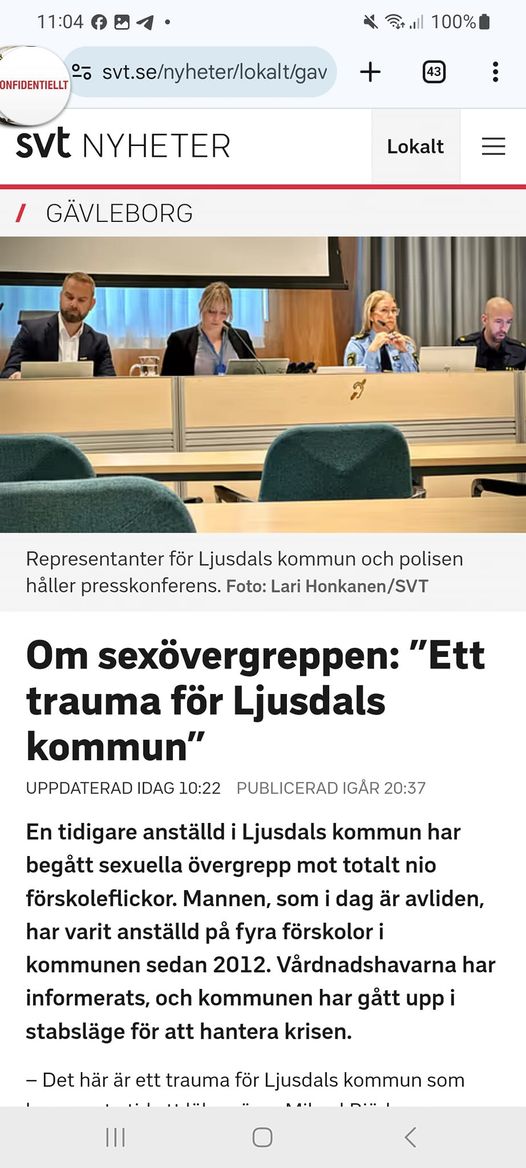 Förskoleflickor Utsatta För Sexövergrepp I Ljusdal