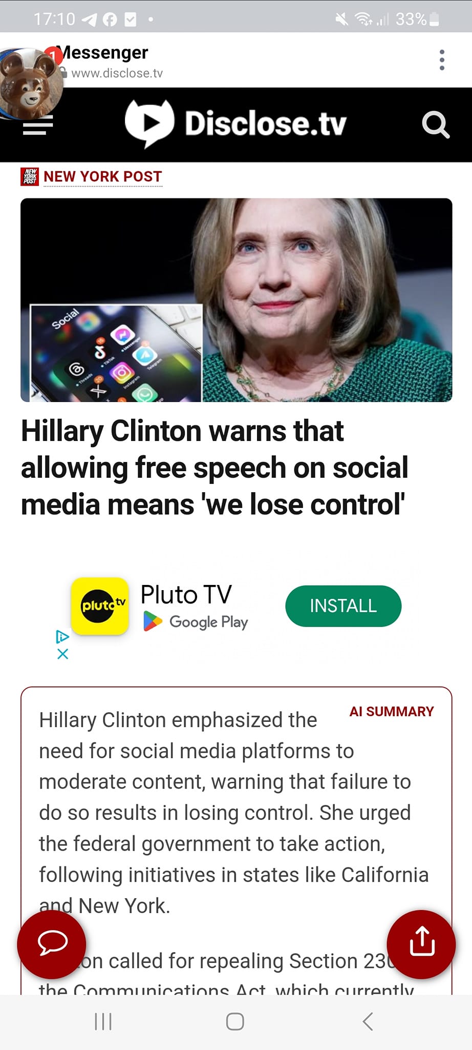 Kontrollförlorande Hillary