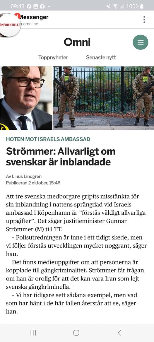 Svenskt I Danskt Ambassadattentat?..