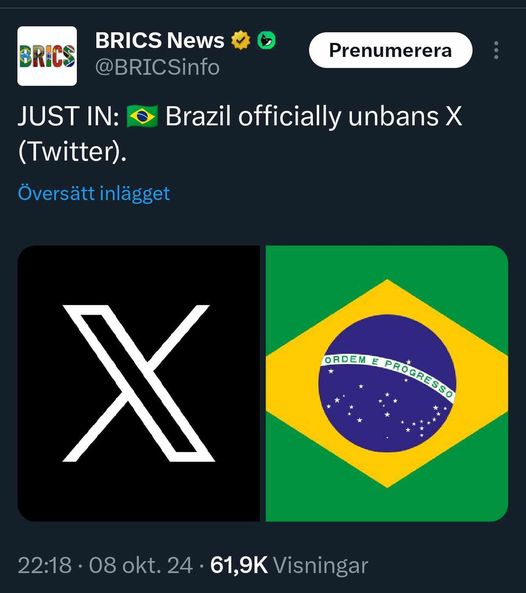 Brasilien Tillåter X Igen