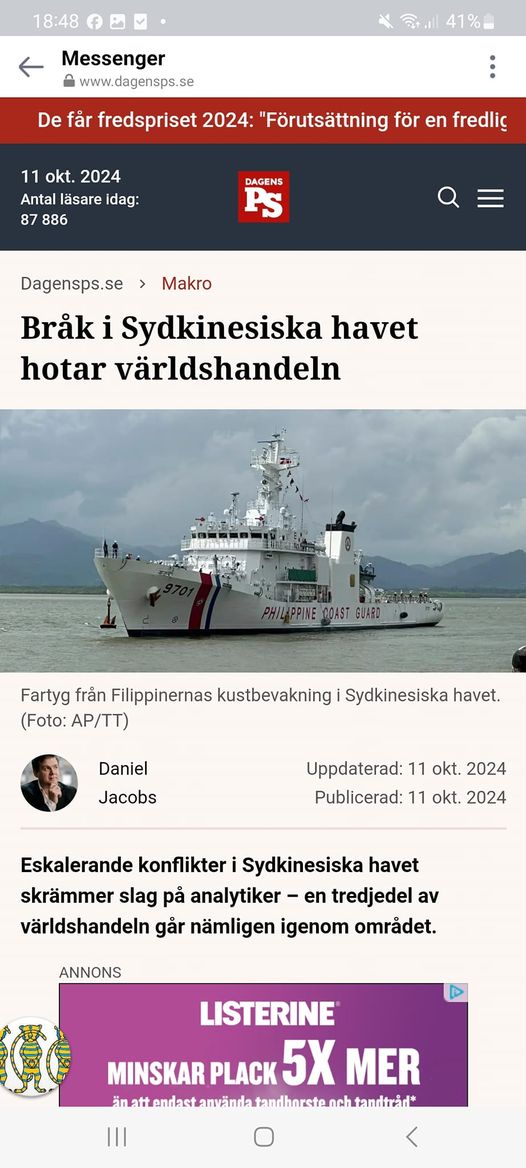 Sydkinesiskt Havsbråk Världshandelshotande