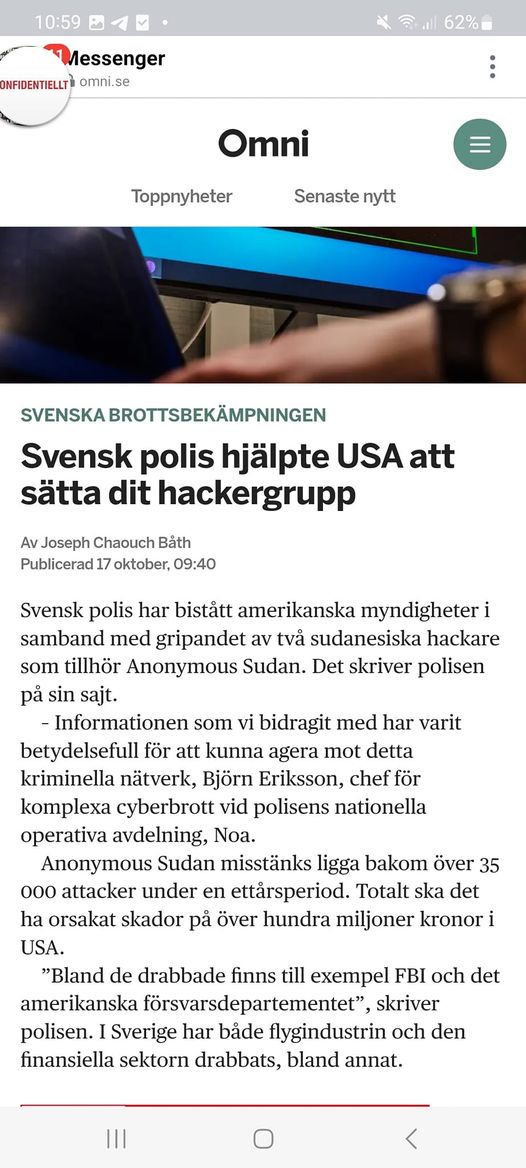 Svensk Polis Hjälpte USA Med Hackers