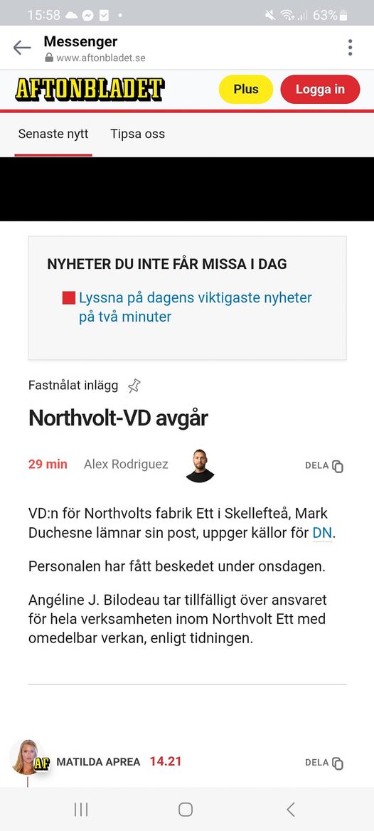 Northvolt-VD Avgår