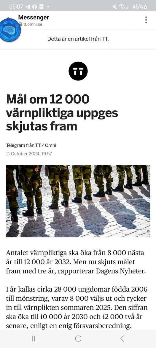 Framskjutet Värnpliktsantalsmål