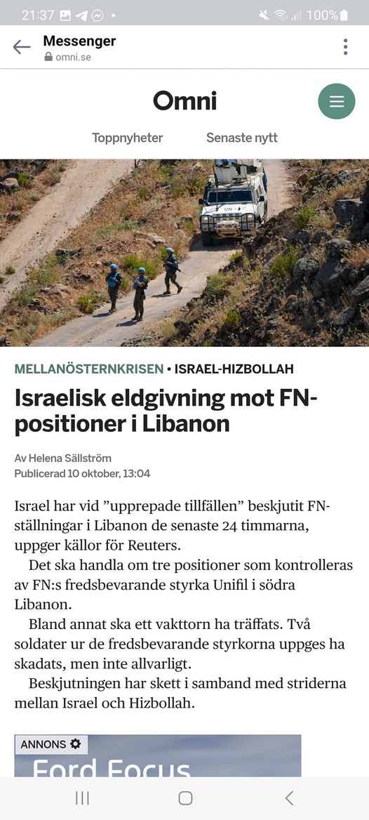 Israelisk Eld Mot FN-Positioner I Libanon
