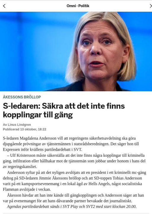 Magda Vill Säkra Att Gängkopplingar Inte Föreligger