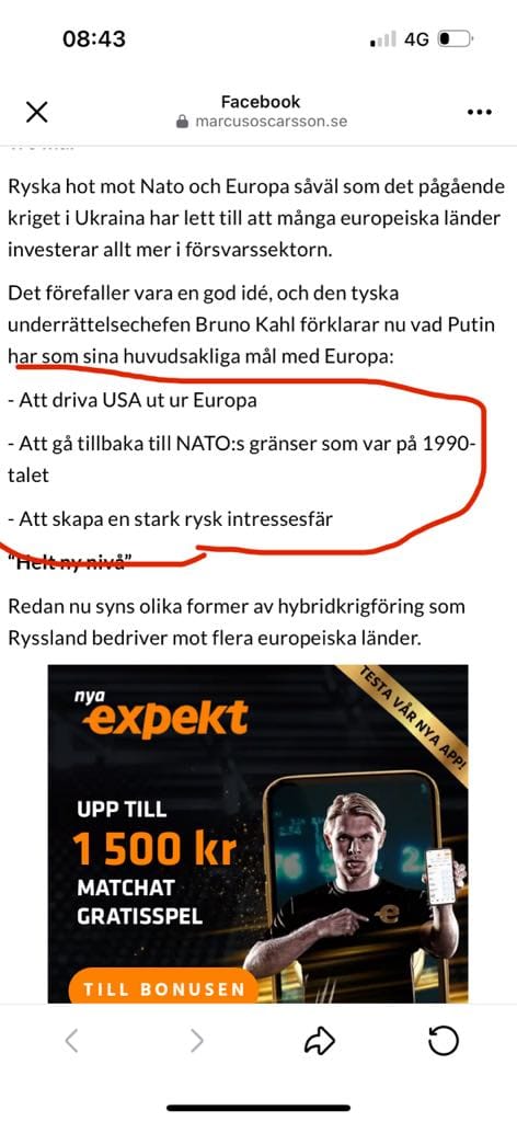 Putins Huvudsakliga Europamål
