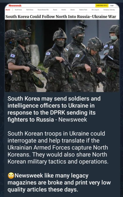 Syd & Nordkorea I Ukrainakonflikten...