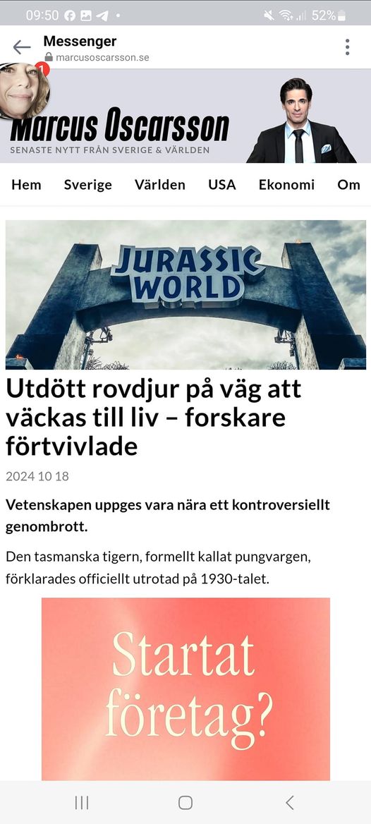 Forskare På Väg Att Väcka Utdött Rovdjur