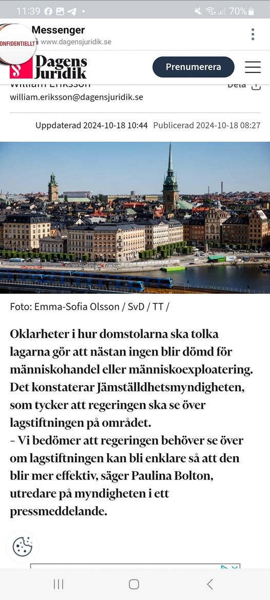 Människohandel & Människoexploateringshantering I Det Svenska Rättssystemet