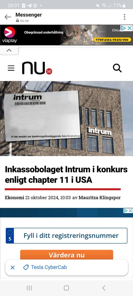 Frivillig Konkursansökan För Intrum I USA