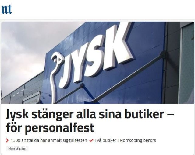 Butiksstängande Jysk-Fest