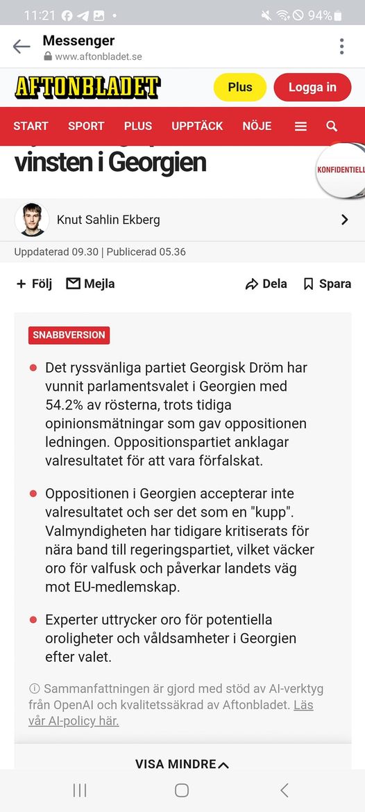 Ryssvänlig Valvinst I Georgien & Medieorolighetsoro