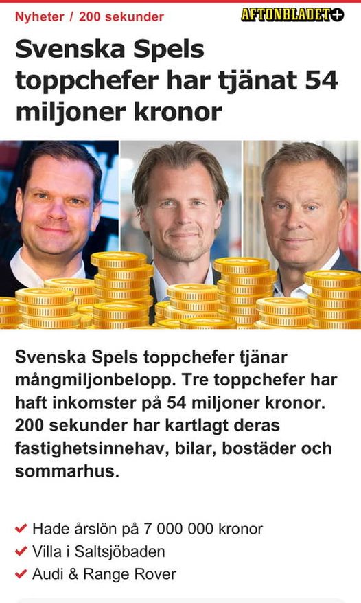 Svenska Spels Chefslöner