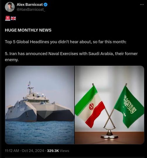 Iran Annonserar Marinövningar Med Saudiarabien