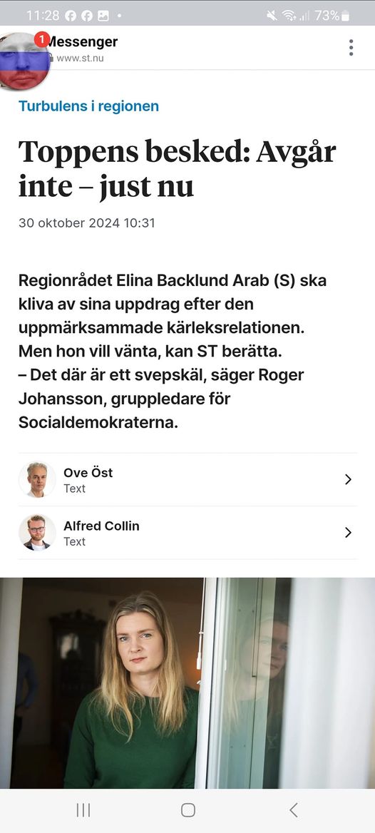 Elina Backlund Arab Avgår Inte Just Nu