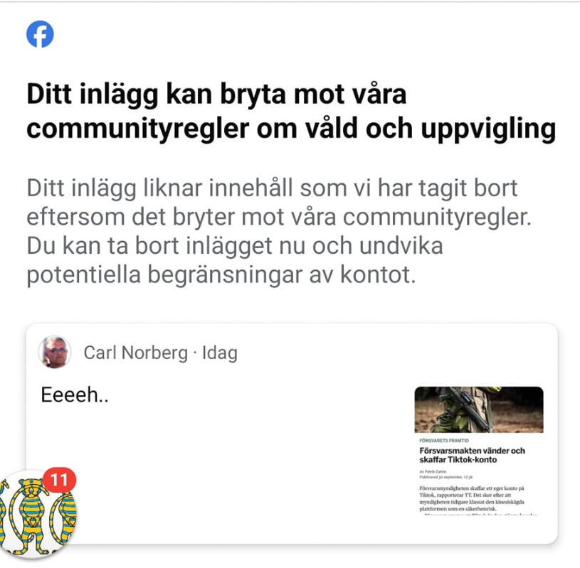 FM På Tiktok Borttaget På FB