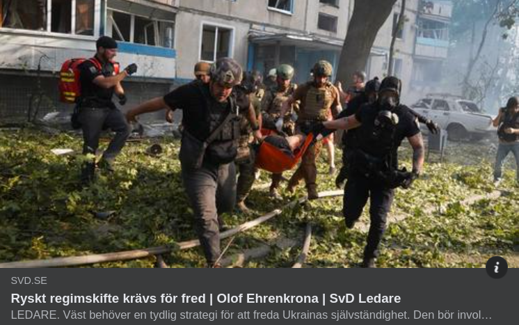 Ryskt Regimskifte För Fred I SvD..