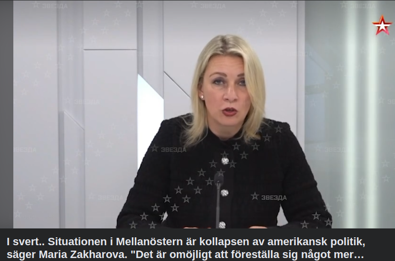 Zakharova I Svart Om Mellanöstern