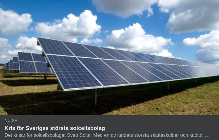 Svenskt Solcellsbolagskris