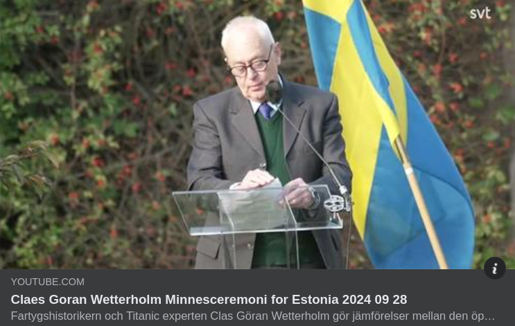 Tal Vid Estonia-Minnesceremoni 2024 09 28