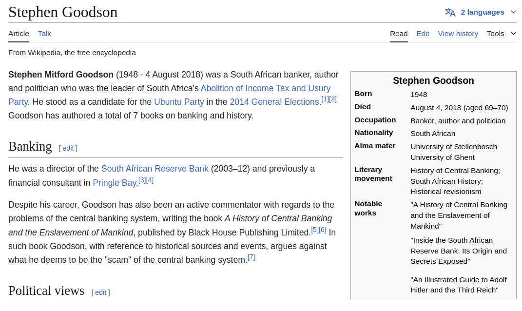 Stephen Goodson Avliden